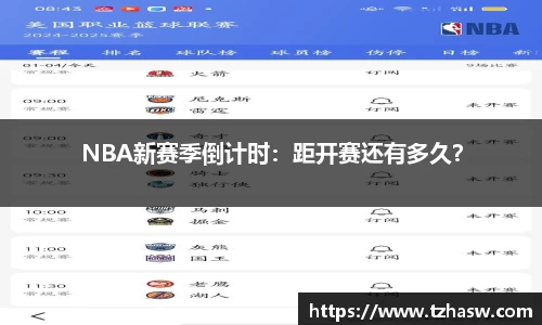 NBA新赛季倒计时：距开赛还有多久？